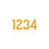 Basic Numbers in 14K Gold (5.3mm) (Semi-Polished)