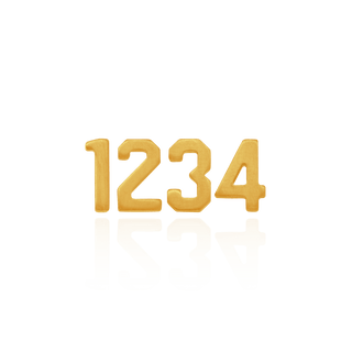 Basic Numbers in 14K Gold (5.3mm) (Semi-Polished)
