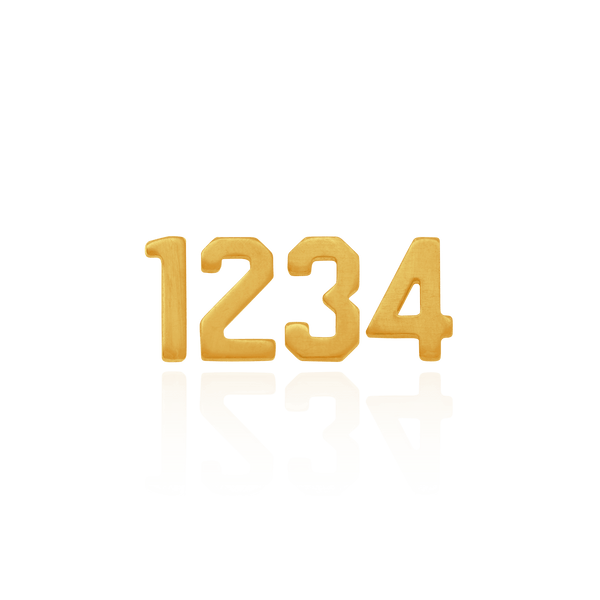 Basic Numbers in 14K Gold (5.3mm) (Semi-Polished)