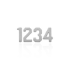 Basic Numbers in Sterling Silver (5.3mm) (Semi-Polished)