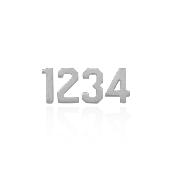 Basic Numbers in Sterling Silver (5.3mm) (Semi-Polished)