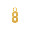Basic Numbers with 1 Jump Ring in 14K Gold (5.3 mm)