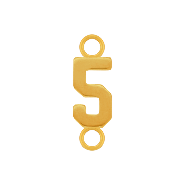 Basic Numbers with 2 Jump Rings in 14K Gold (5.3 mm)