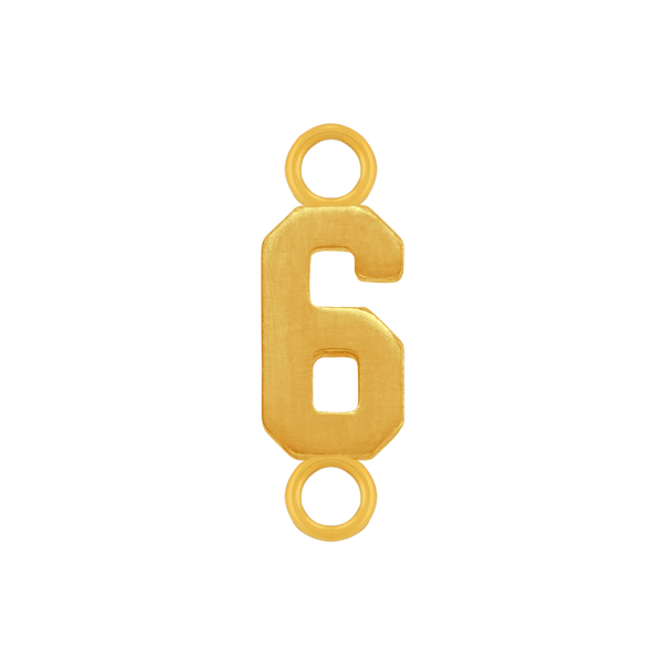Basic Numbers with 2 Jump Rings in 14K Gold (5.3 mm)