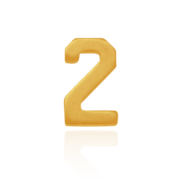 Basic Numbers in 14K Gold (5.3mm) (Semi-Polished)