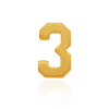 Basic Numbers in 14K Gold (5.3mm) (Semi-Polished)