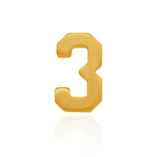 Basic Numbers in 14K Gold (5.3mm) (Semi-Polished)