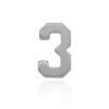 Basic Numbers in Sterling Silver (5.3mm) (Semi-Polished)