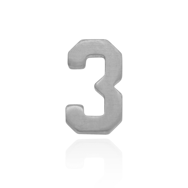 Basic Numbers in Sterling Silver (5.3mm) (Semi-Polished)