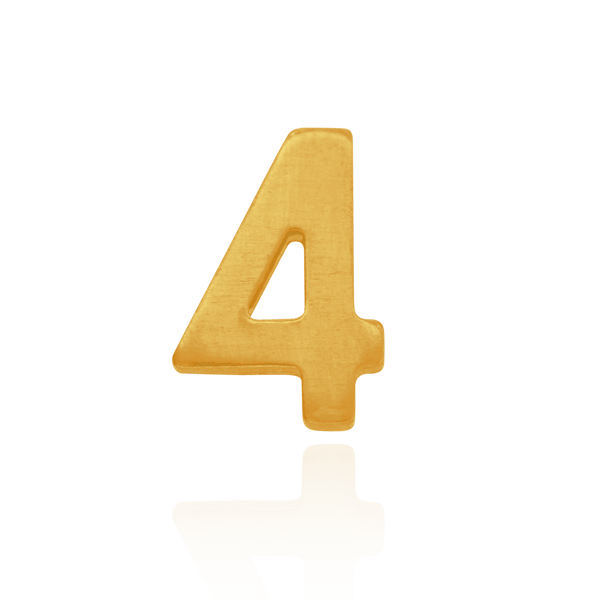 Basic Numbers in 14K Gold (5.3mm) (Semi-Polished)