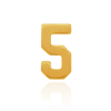 Basic Numbers in 14K Gold (5.3mm) (Semi-Polished)