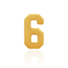 Basic Numbers in 14K Gold (5.3mm) (Semi-Polished)