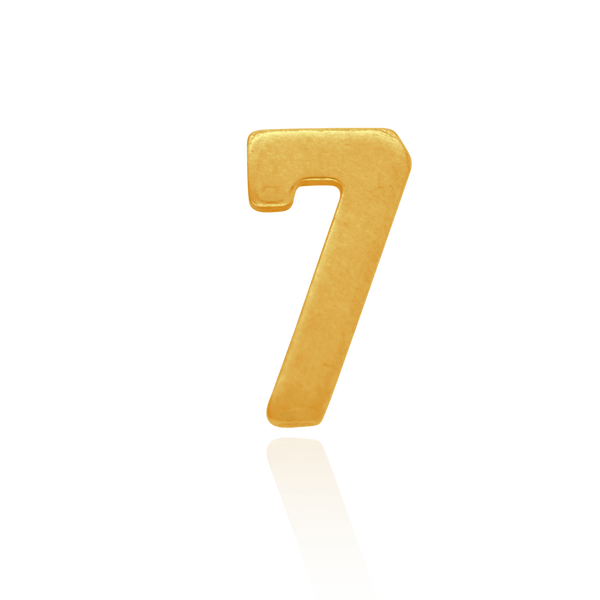 Basic Numbers in 14K Gold (5.3mm) (Semi-Polished)