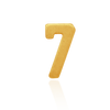 Basic Numbers in 14K Gold (5.3mm) (Semi-Polished)