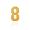 Basic Numbers in 14K Gold (5.3mm) (Semi-Polished)