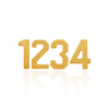 Basic Numbers in 14K Gold (8mm) (Semi-Polished)