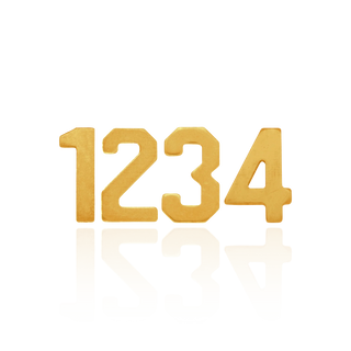 Basic Numbers in 14K Gold (8mm) (Semi-Polished)