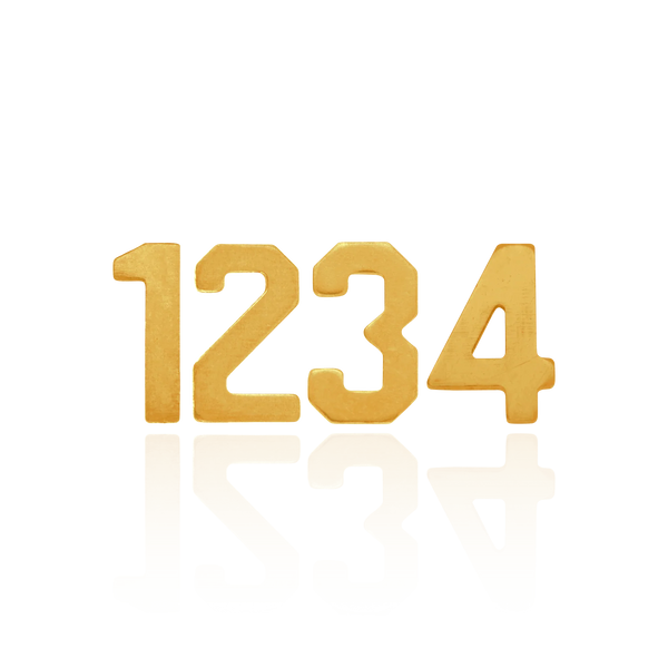 Basic Numbers in 14K Gold (8mm) (Semi-Polished)