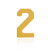 Basic Numbers in 14K Gold (8mm) (Semi-Polished)