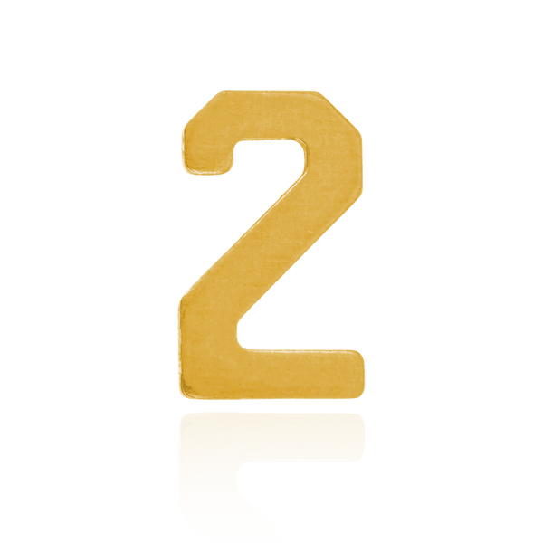 Basic Numbers in 14K Gold (8mm) (Semi-Polished)