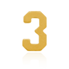 Basic Numbers in 14K Gold (8mm) (Semi-Polished)