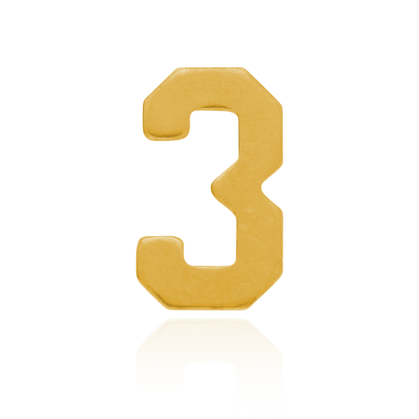 Basic Numbers in 14K Gold (8mm) (Semi-Polished)
