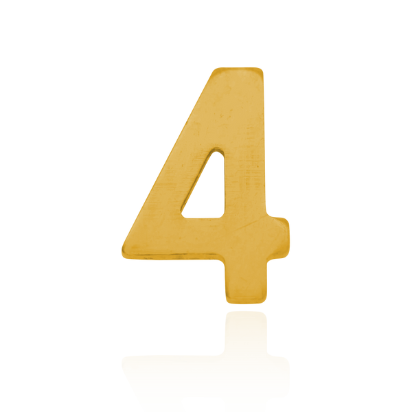 Basic Numbers in 14K Gold (8mm) (Semi-Polished)