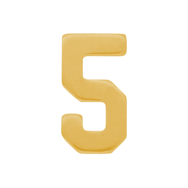 Basic Numbers in 14K Gold (8mm) (Semi-Polished)