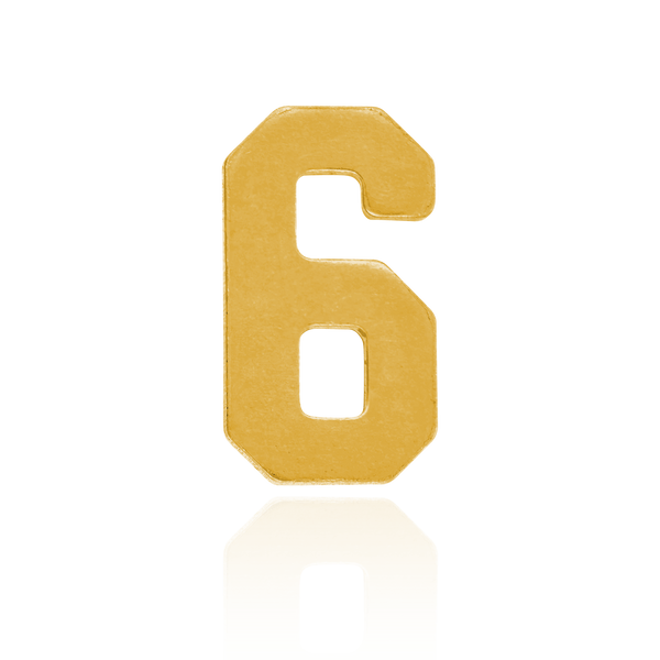 Basic Numbers in 14K Gold (8mm) (Semi-Polished)