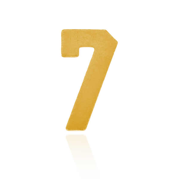 Basic Numbers in 14K Gold (8mm) (Semi-Polished)