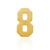 Basic Numbers in 14K Gold (8mm) (Semi-Polished)