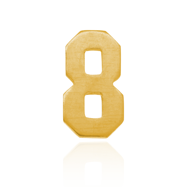Basic Numbers in 14K Gold (8mm) (Semi-Polished)