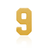 Basic Numbers in 14K Gold (8mm) (Semi-Polished)