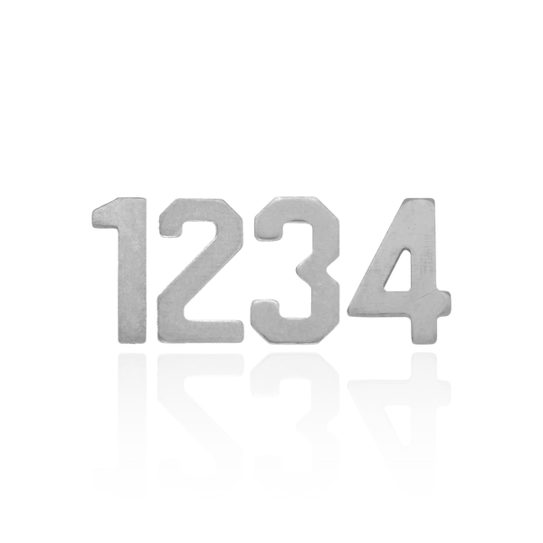 Basic Numbers in Sterling Silver (8mm) (Semi-Polished)