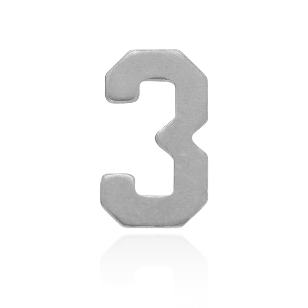 Basic Numbers in 14K Gold (8mm) (Semi-Polished)
