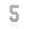 Basic Numbers in Sterling Silver (8mm) (Semi-Polished)