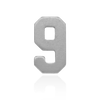 Basic Numbers in Sterling Silver (8mm) (Semi-Polished)