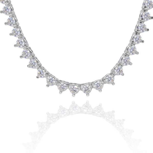 Tennis Necklace with Natural Diamond Stones (April Birthstones) in 14K Gold (1.75 mm - 4.0 mm)
