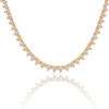 Tennis Necklace with Natural Diamond Stones (April Birthstones) in 14K Gold (1.75 mm - 4.0 mm)