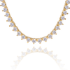 Tennis Necklace with Natural Diamond Stones (April Birthstones) in 18K Gold (1.75 mm - 4.0 mm)
