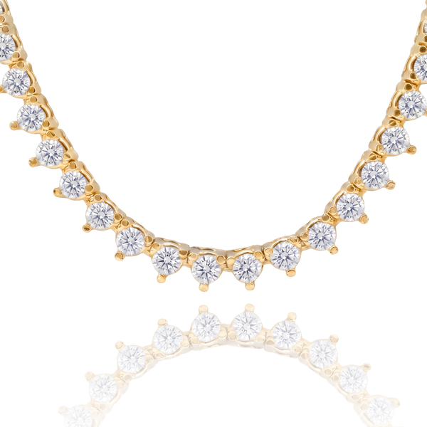 Tennis Necklace with Lab Grown Diamond Stones (April Birthstones) in 14K Gold (1.75 mm - 4.0 mm)
