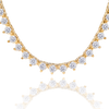 Tennis Necklace with Natural Diamond Stones (April Birthstones) in 18K Gold (1.75 mm - 4.0 mm)