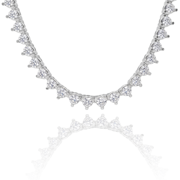 Tennis Necklace with Natural Diamond Stones (April Birthstones) in 14K Gold (1.75 mm - 4.0 mm)