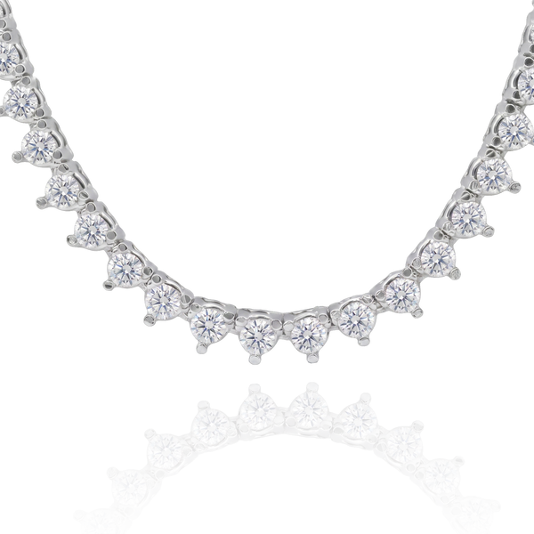 Tennis Necklace with Lab Grown Diamond Stones (April Birthstones) in 18K Gold (1.75 mm - 4.0 mm)
