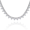 Tennis Necklace with Natural Diamond Stones (April Birthstones) in 18K Gold (1.75 mm - 4.0 mm)