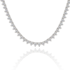 Tennis Necklace with Natural Diamond Stones (April Birthstones) in 14K Gold (1.75 mm - 4.0 mm)