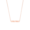 Bar Necklace with Engraving in Sterling Silver 18K Rose Gold Finish (18" Chain)