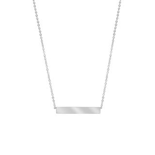 Bar Necklace with Engraving in Sterling Silver (18" Chain)