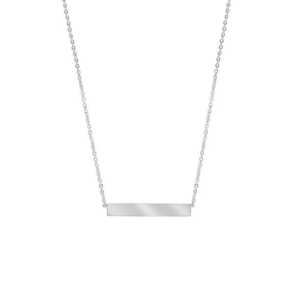 Bar Necklace with Engraving in Sterling Silver (18" Chain)