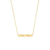 Bar Necklace with Engraving in Sterling Silver 18K Yellow Gold Finish (18" Chain)